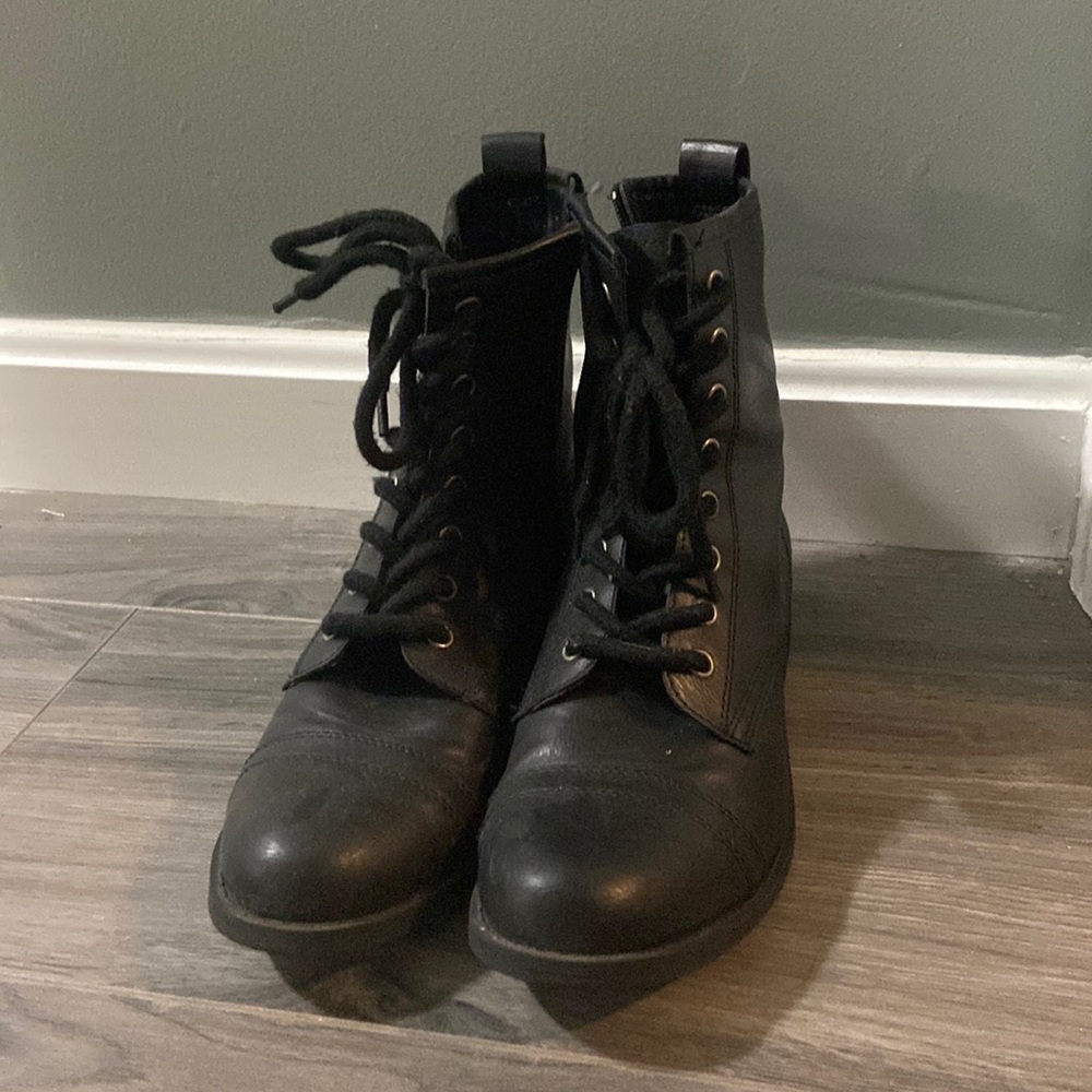 Black combat boots